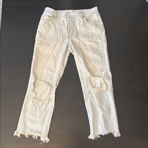 Free People Distressed Light Wash jeans